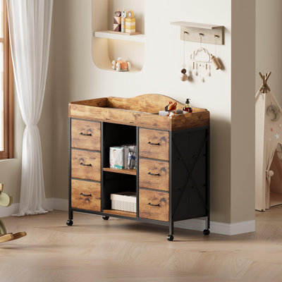 Commode 6 tiroirs avec plateau à langer