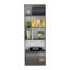 Bibliothèque à 4 niveaux Vinton avec rangement moderne pour livres et décoration, gris mat / blanc, conception peu encombrante