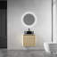 Meuble-lavabo mural de 24 po avec lavabo d'art en céramique, porte à fermeture en douceur et contreplaqué durable pour les salles de bain modernes