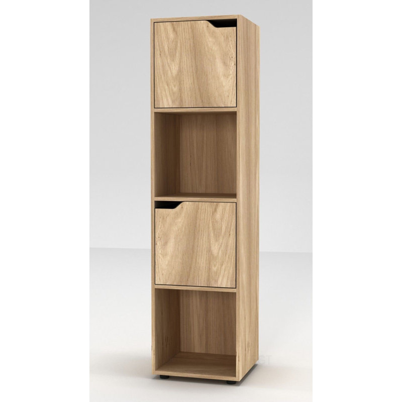 Kalyn 119cm H x 30cm W Cube Bookcase, Oak