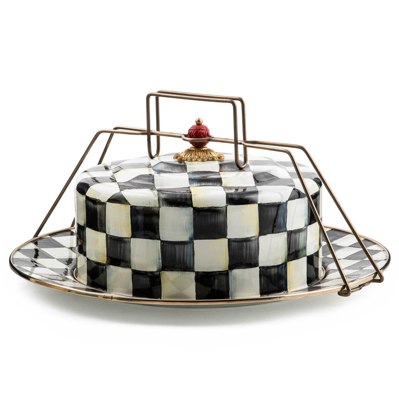 Courtly Elegance 16" Round Cake Carrier with Brass Accents