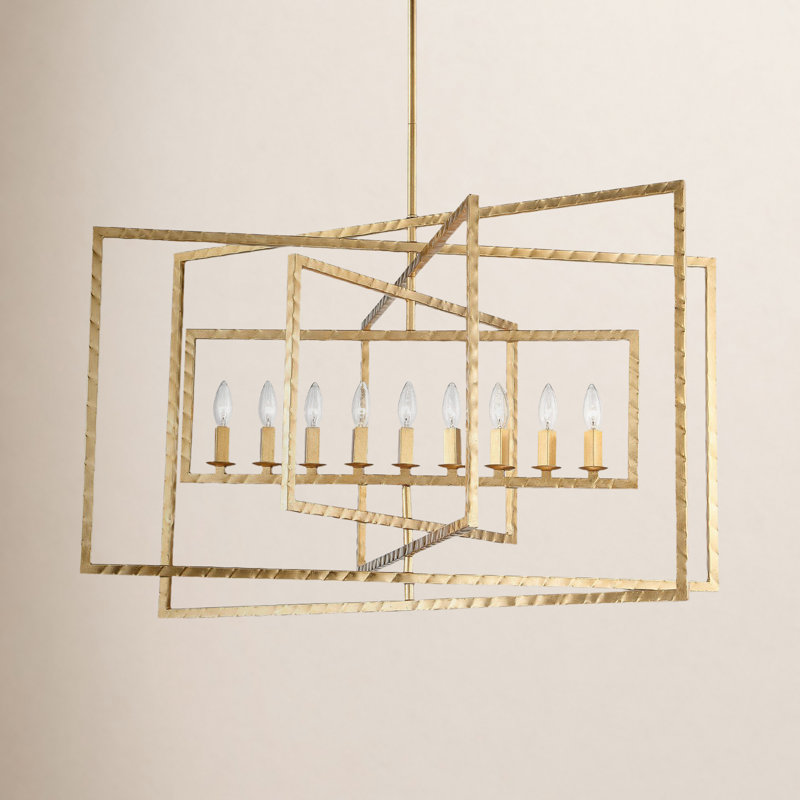 9 - Light Dimmable Square / Rectangle Chandelier