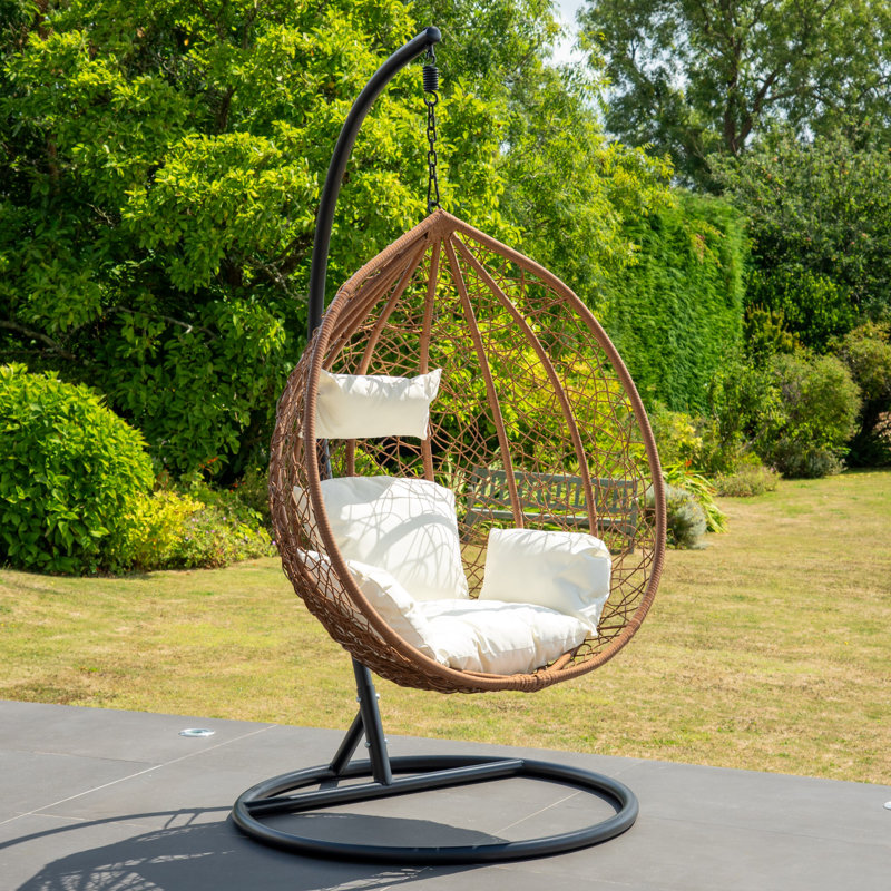 Sutton Hanging Swing Single Egg Pod Chair, Cream, Cream
