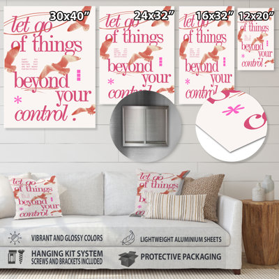 «Let Go Of Things Play Card - Fashion Quotes», décoration murale