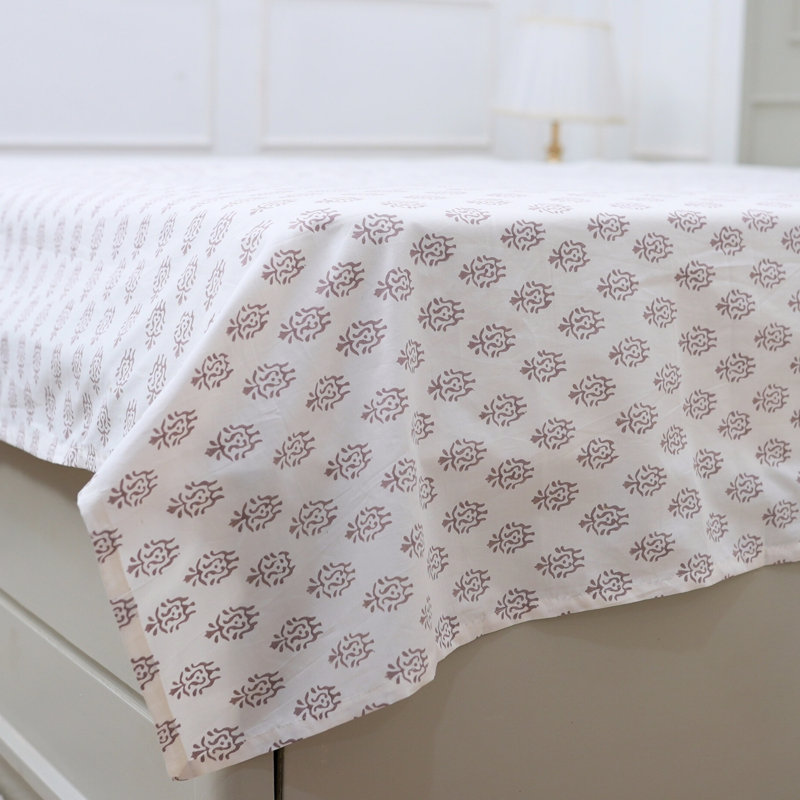 Ensemble de draps en pur coton Fab divine fabriqué à la main confort avec housses de coussin assorties, Pathjad