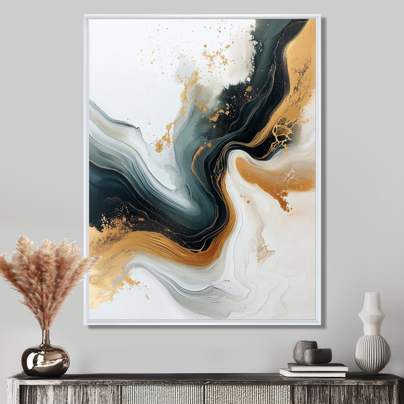 Nymir - Abstract Wall Art Prints, Floater Framed Print, 20" H x 12" W, White