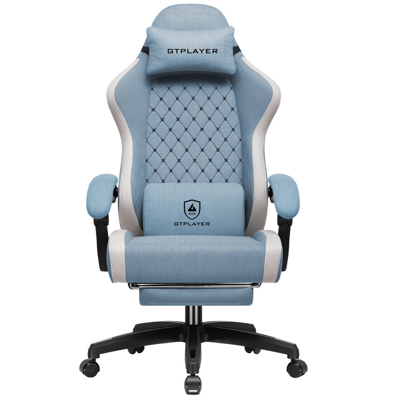 Metro Lane Adjustable Swiveling PC & Racing Game Chair, Light Blue