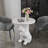 Unique Side Tables Bedroom - Accent Table? with Round Faux Marble Top Artistict Bulldog Statue Base NightStand Bedside Simple Table-2021270598