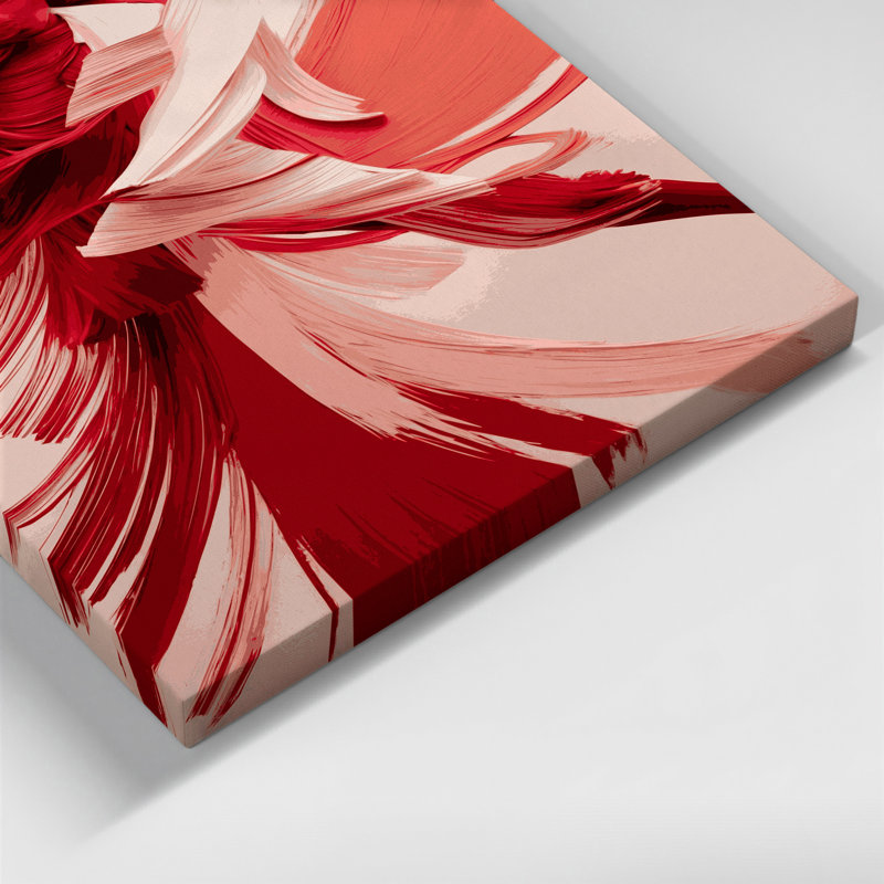 Abstrait art figuratif sur toile rose, H 14 po x l 11 po