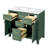 36" Green Modern Freestanding Bathroom Vanity With Ceramic Sink, 4 Drawers & 2 Cabinets For Ample Storage
