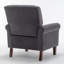 Fauteuil à accoudoirs roulés traditionnel, structure en bois de bouleau massif avec pieds fuselés bruns, chaise rembourrée en mélange de polyester avec siège rembourré de mousse pour le bureau du salon-129382156