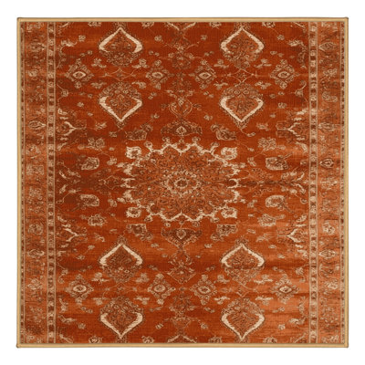 Machine Washable Tabriz Brown Area Rug