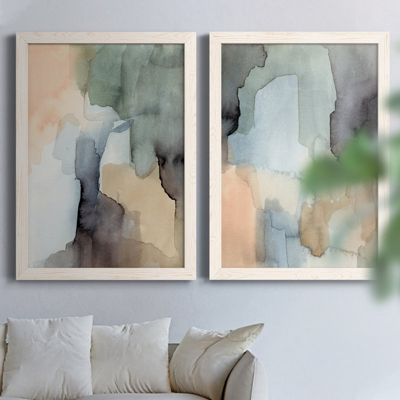 Nectar III - ensemble de 2 reproductions d'art sur toiles, Blanc, H 37,5 po x l 55 po