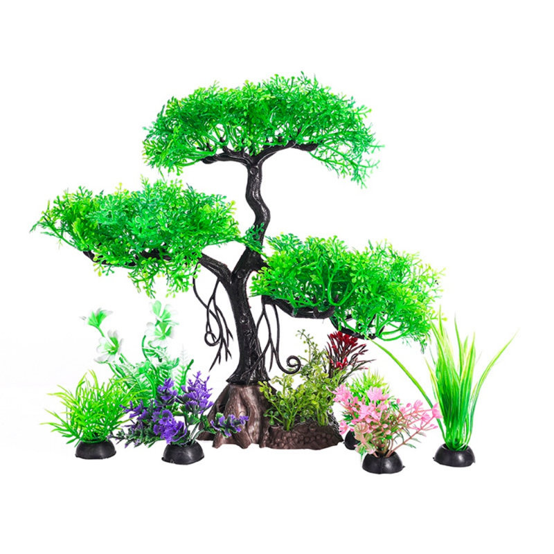 Sous-marin, plante, aquarium, décor, aquarium, paysage, décoration, fausses plantes, Vert