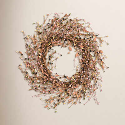 20" Handcrafted Twig, Berry Thanksgiving Wreath