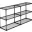 Support de rangement couvert robuste à 3 tablettes - pour la maison, le garage et le bureau. 220 lb par tablette, 660 lb au total. Acier noir robuste. Tablette H 55 po x l 14,08 po x H 31,26 po Prises