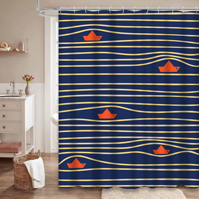 Rideau de douche imperméable à l'eau sans couture à motif abstrait et créatif avec 12 crochets