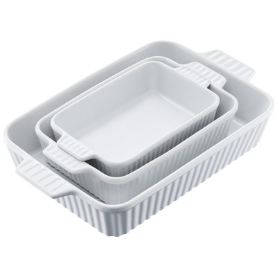 Ensemble de plats de cuisson rectangulaires en céramique 3 pièces