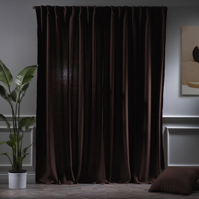 Decorative Room Darkening Curtain Panels, Brown, 52'' W x 132'' L
