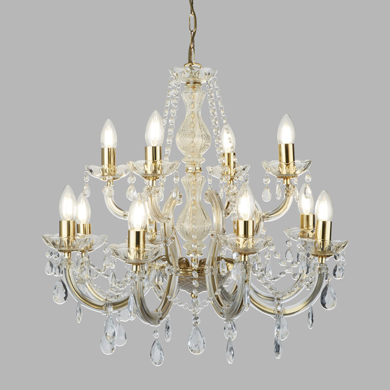 Kelly 12 - Light Candle Style Chandelier, Gold