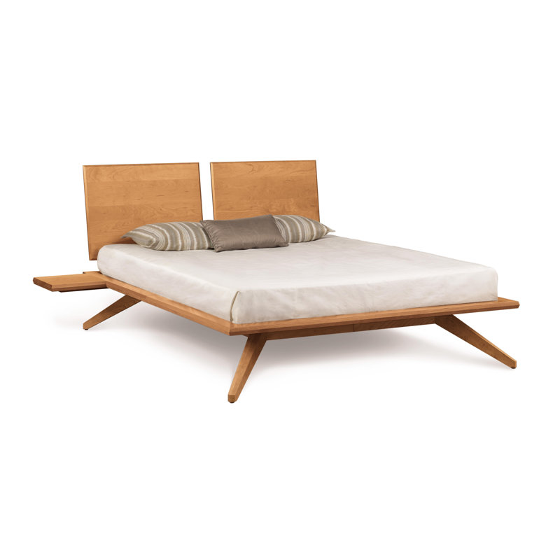 Astrid Solid Wood Platform Bed, Queen, Natural Cherry