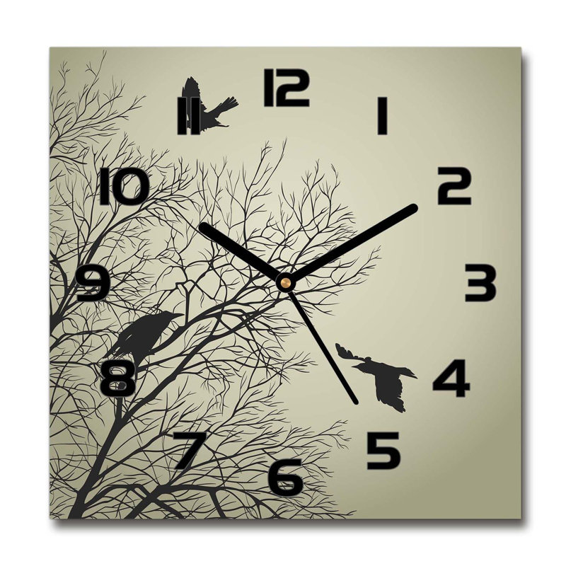 Iestyn Glass Wall Clock, Black/Taupe