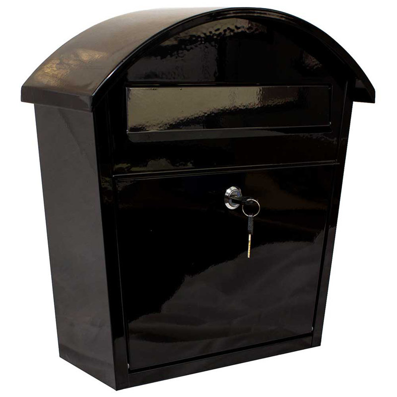 Winfield Series Steel Wall Mounted Mailbox, Black