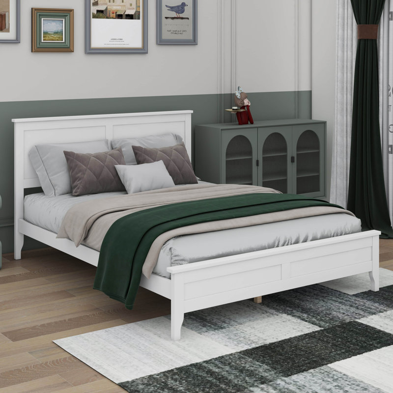 Lit plateforme Modern, Double, Blanc