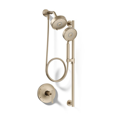Ensemble de douche Kohler Purist Performance, ensemble de pomme de douche multifonctionnelle et douche à main 2,5 GPM, trois réglages de jet