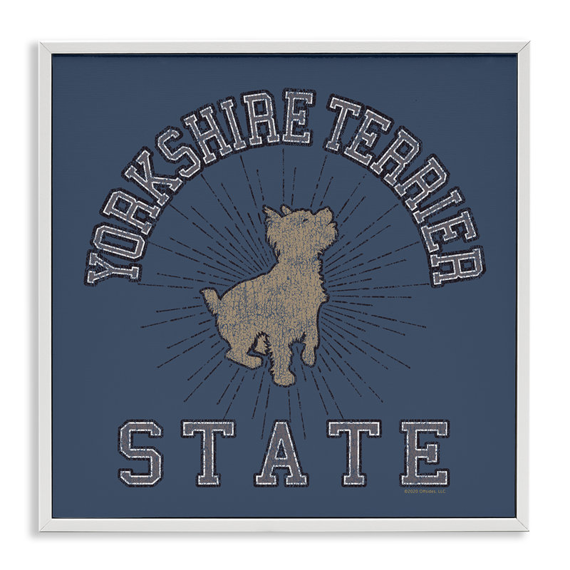 Yorkshire Terrier State, estampe numérique par Spirit Animals / Life Is High, Estampe numérique encadrée blanc bord de mer