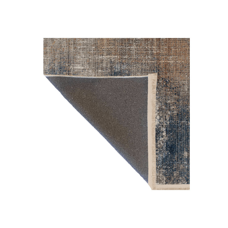 Tapis décoratif multicolore à motif abstrait en poudre, Rectangle 4 pi 11,06 po x 9 pi 10,11 po