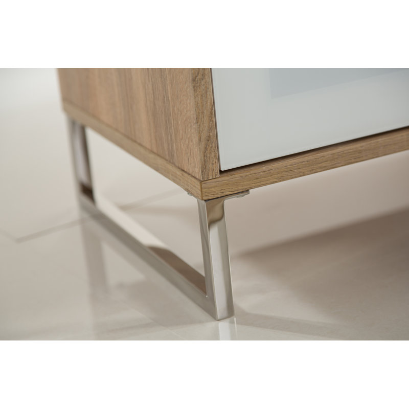 TV Stand for TVs up to 50", Light Oak/White