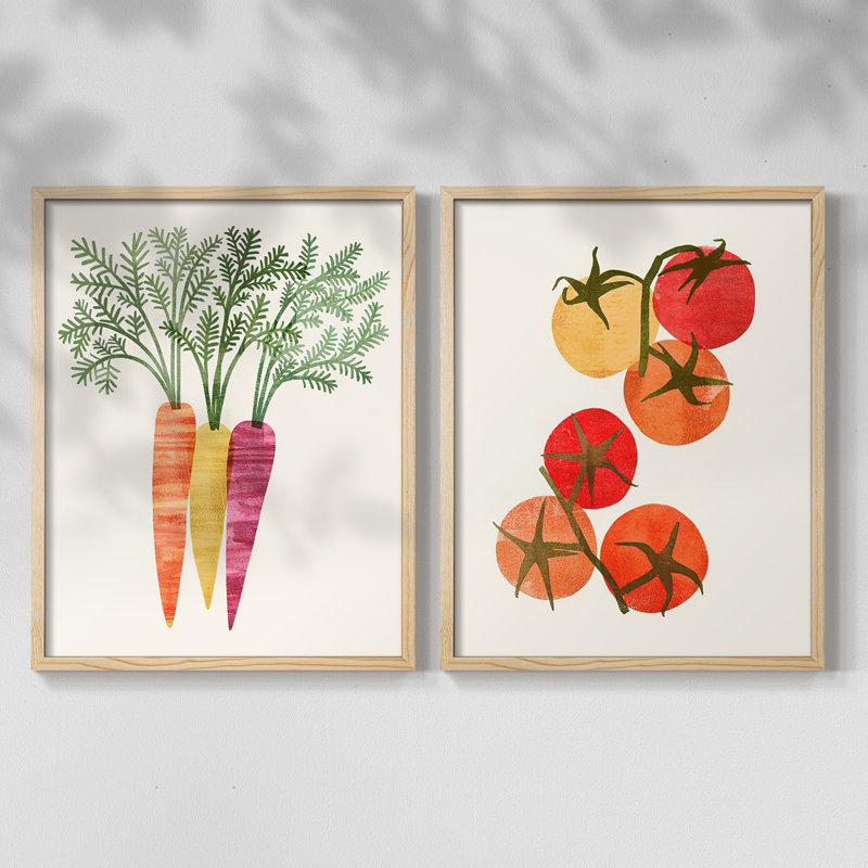 Organic Veg III - reproduction encadrée de qualité supérieure - prête à être accrochée - aucun clou requis - aucun clou requis
