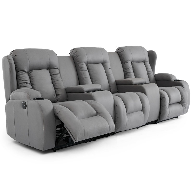 Andreaz 3 Seater Linen Reclining Sofa, Power - Push Button