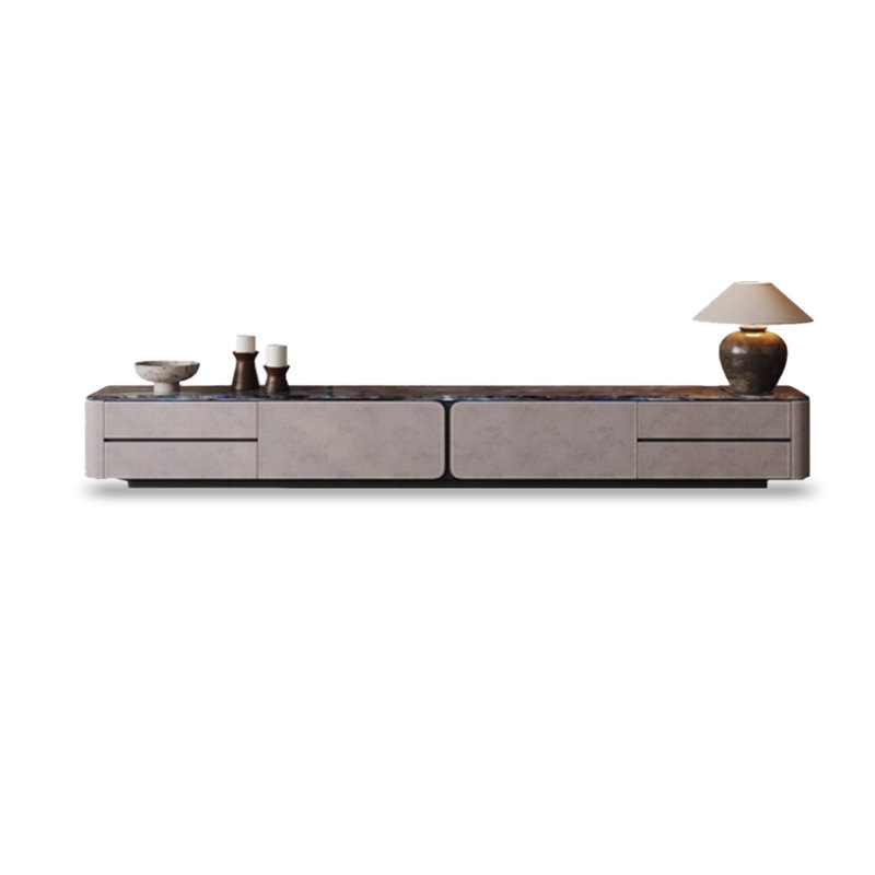 Meuble télé moderne en bois manufacturé gris Griotte, 94.49