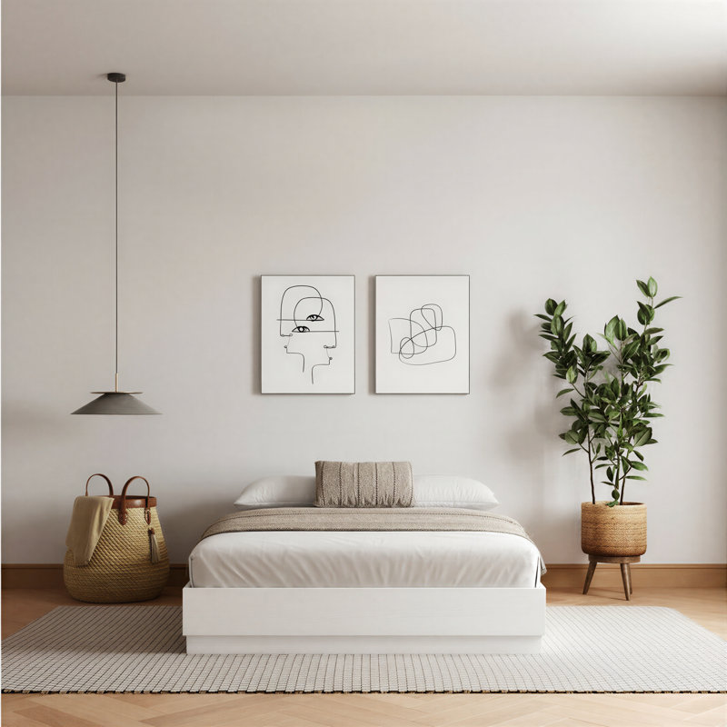 Lit plateforme Jodeen, Queen, Blanc