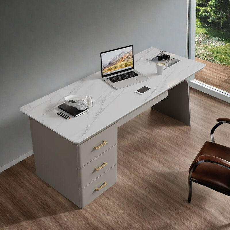 Bureau moderne en ardoise, H 29,5 po x l 63 po x P 27,6 po, Kaki