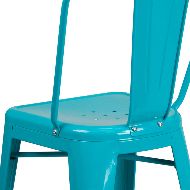 Tabouret de bar Iddings, Cristal brillant bleu sarcelle, 1, Tabouret de bar (siège d'une hauteur de 30 po)