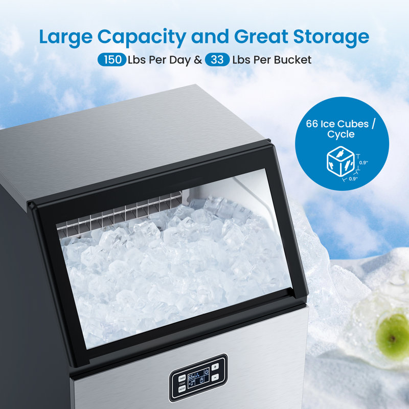 Sangdo 150 lb. Daily Production Cube Clear Ice Freestanding Ice Maker