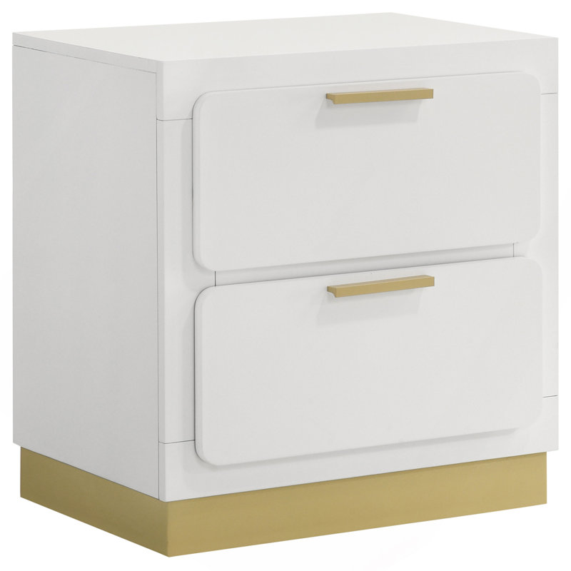 Sophia White 2-Drawer Nightstand, White