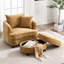 Fauteuil d'appoint 40,2 po en chenille moderne, fauteuil de lecture confortable avec repose-pieds avec rangement-88701142