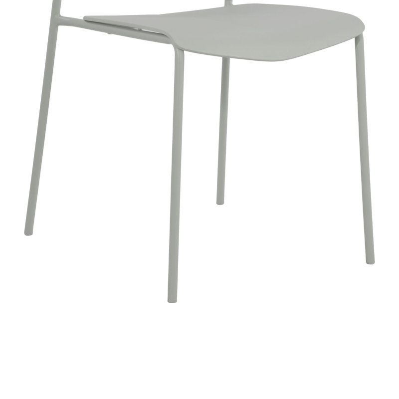 Pair of Aspen Academy Kitchen Chairs, Plastic Seat with Metal Legs, Grey