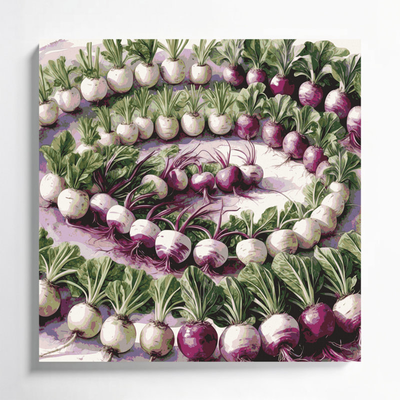 Vegetables Turnips Beige Canvas Wall Art