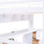 Lit mezzanine pleine grandeur avec bureau, armoires et rangement de chevet - Bois massif blanc avec station de charge-1053818868