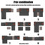 Ensemble de conversation modulaire avec coussins et coussins 5 pièces