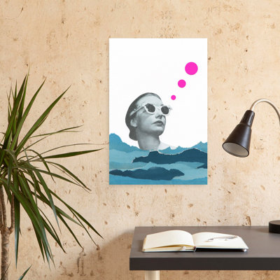 Contemporary Art Abstract Retro Vintage Fish Coastal Ocean Wall Art 1 Piece Wrapped Canvas Wall Art