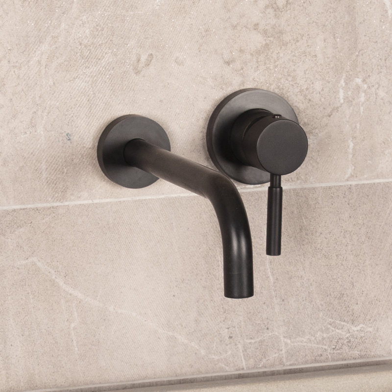 Cigno Wall Mounted Bathroom Faucet, Matte Black