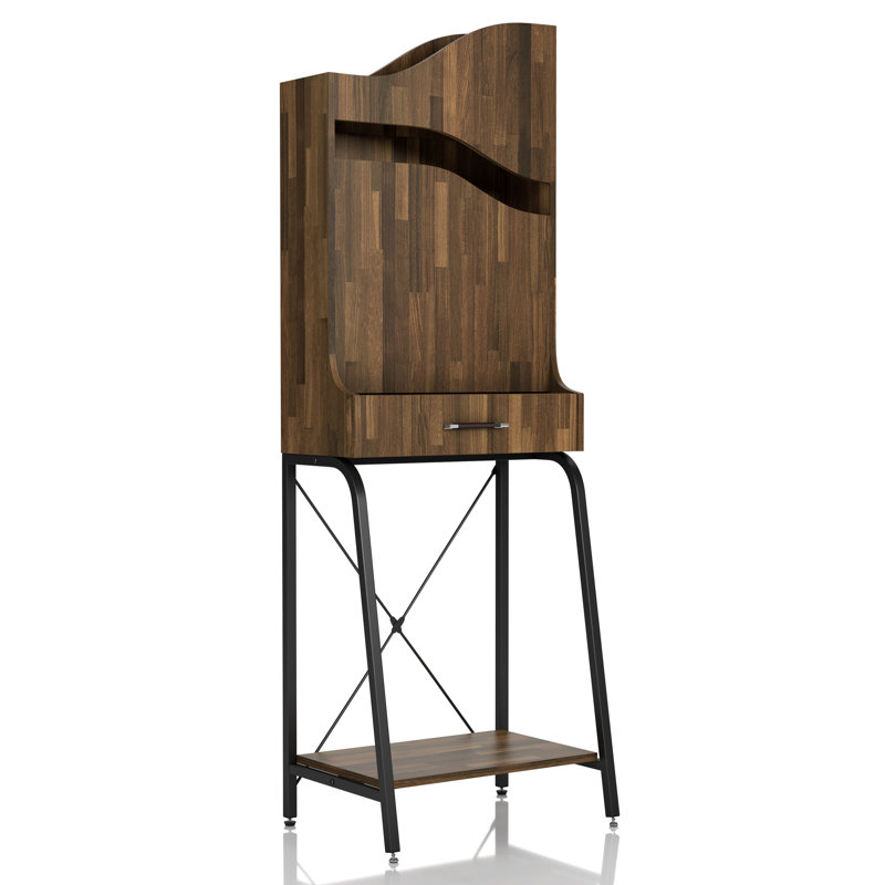 Urmis Industrial Wavy Design MDF Beverage Cabinet