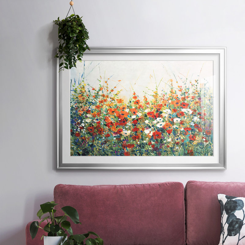 «Garden in Bloom I», reproduction d'art encadrée, Argent, H 19 po x l 27 po x P 1,5 po