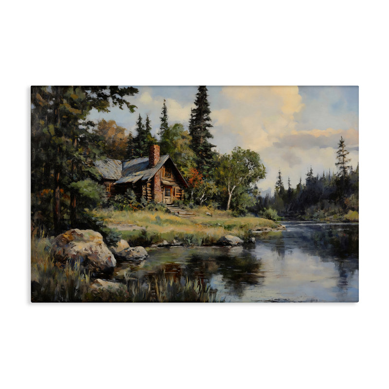 Toile avec vue sur le ruisseau, vue par Franklyn Gregory, H 24 po x l 36 po